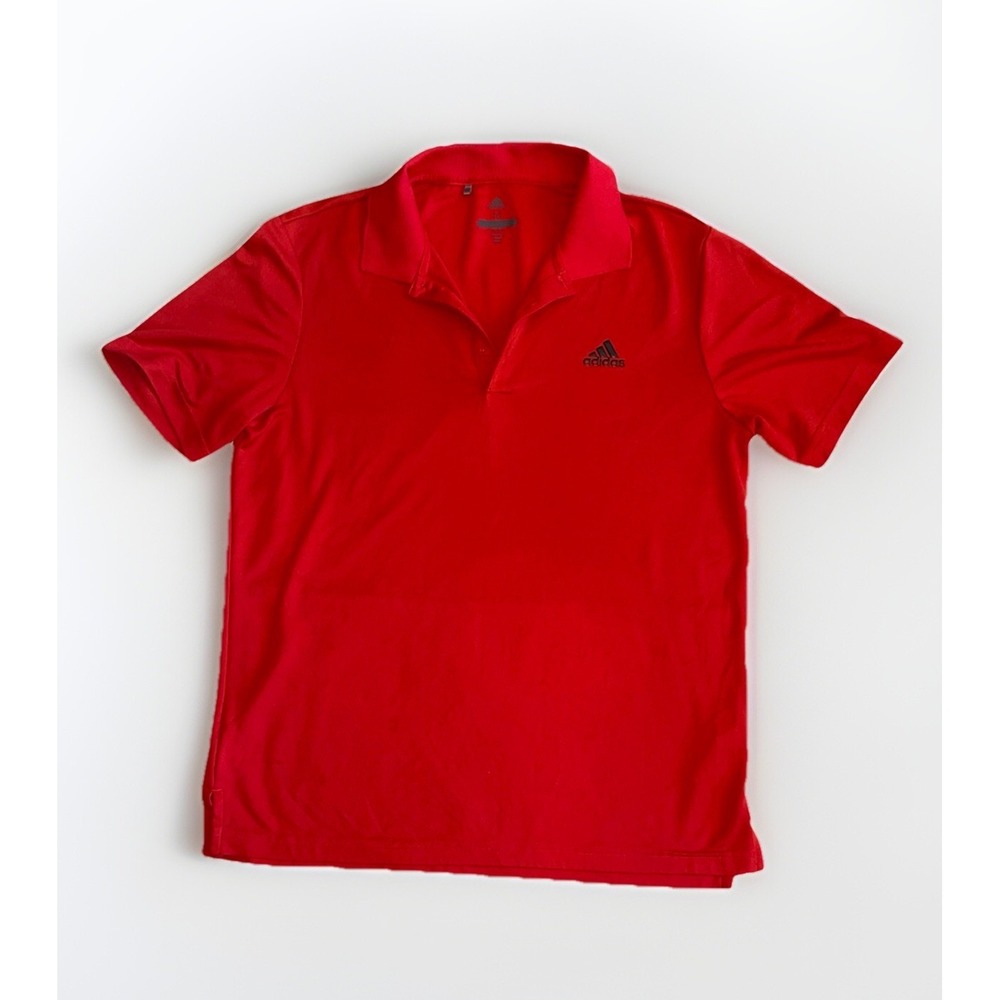 Adidas Golf Polo Shirt Mens Medium M Red Black Short Sleeve Lightweight Collared